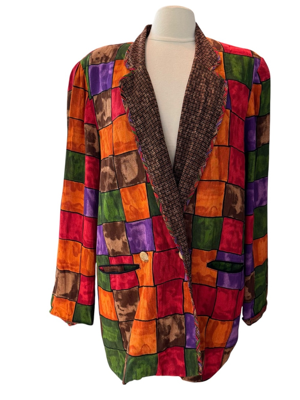 Platinum by Dorothy Schoelen Women’s Medium Vintage Abstract Colorful Blazer